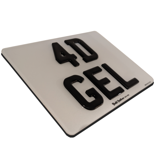 4 x 4 Square 4D 3mm Acrylic + Gel Number plates