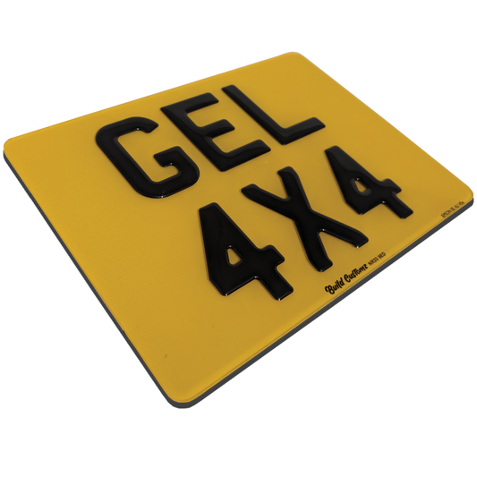 4 x 4 Square 3D Gel Number plates